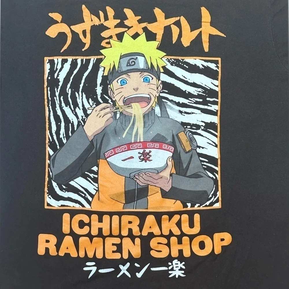 Naruto Orange Shippuden Ichuraku Ramen Shop Japan Noodles Black T-Shirt Mens XL - Picture 4 of 4